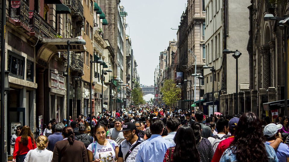 Mexico city crowd