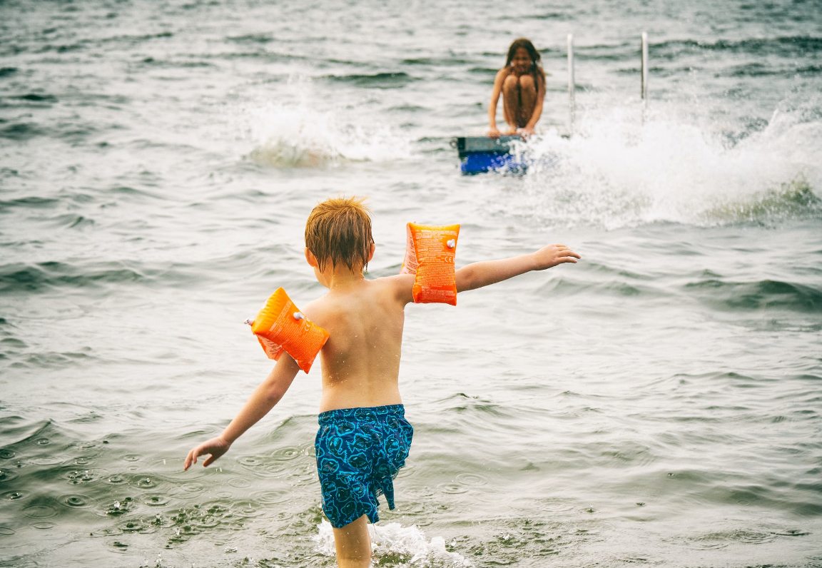 kids on the beach